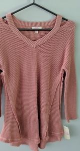 Pink knit hobo sweater